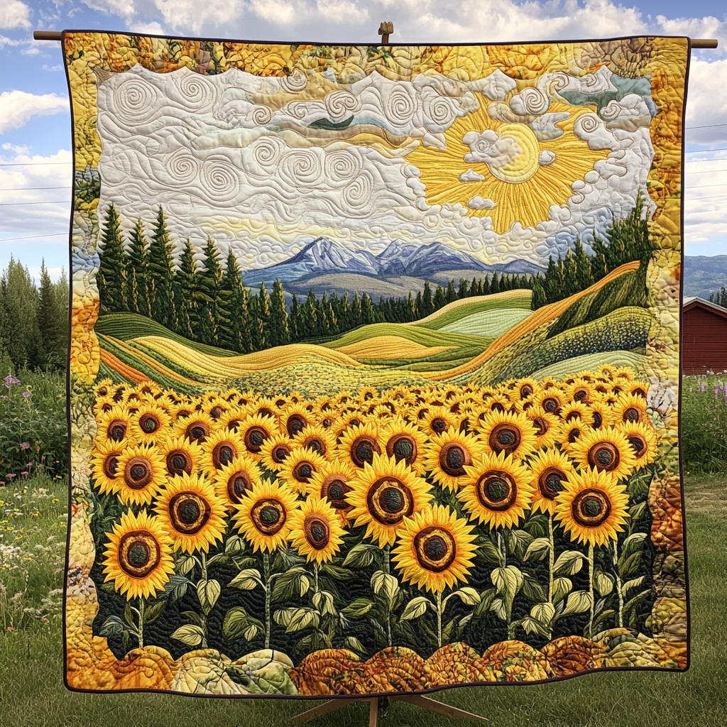 Bright Bloom Quilted Blanket