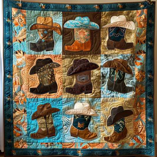 Bronco Buster Quilted Blanket