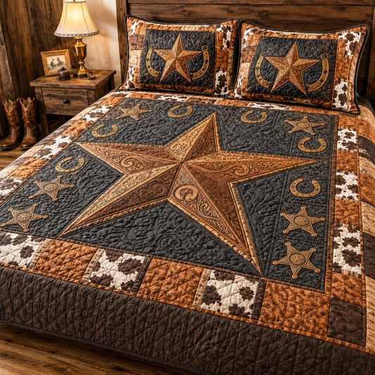 Bronco Star 3-Piece Quilted Bedding Set