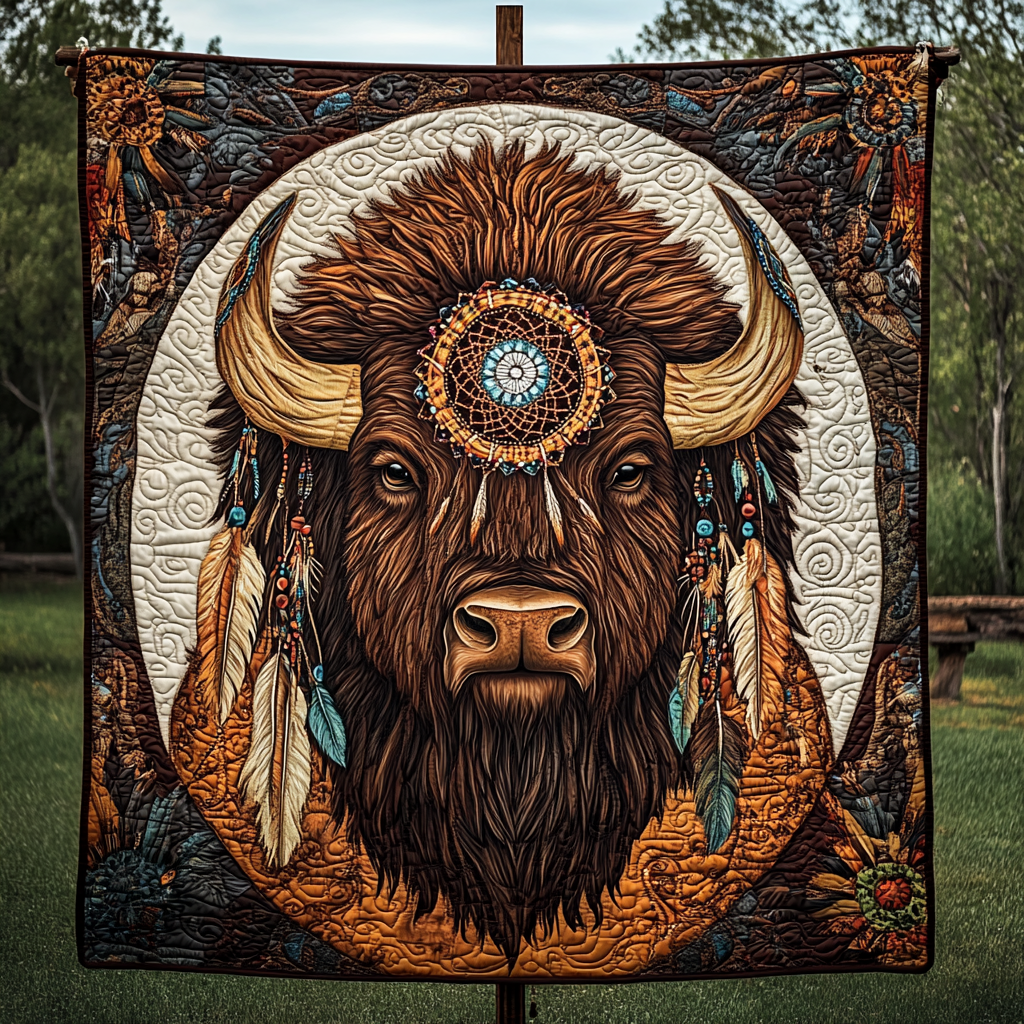 Buffalo Dawn Quilted Blanket