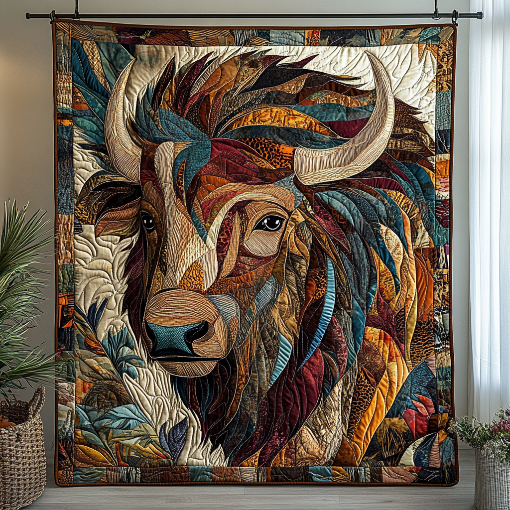 Buffalo Wanderer Quilted Blanket