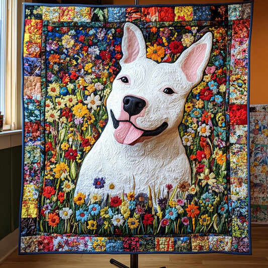 Bull Terrier Bliss Quilted Blanket
