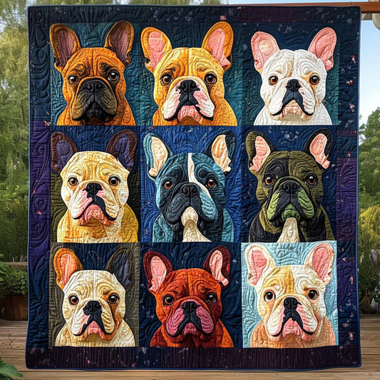 Bulldog Chic Quilted Blanket