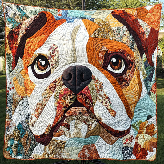 Bulldog Color Burst Quilted Blanket