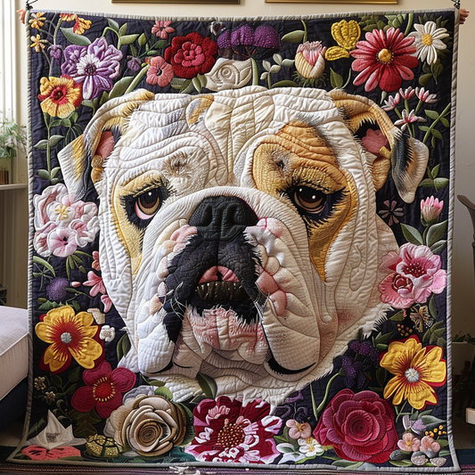 Bulldog Country Charm Quilted Blanket
