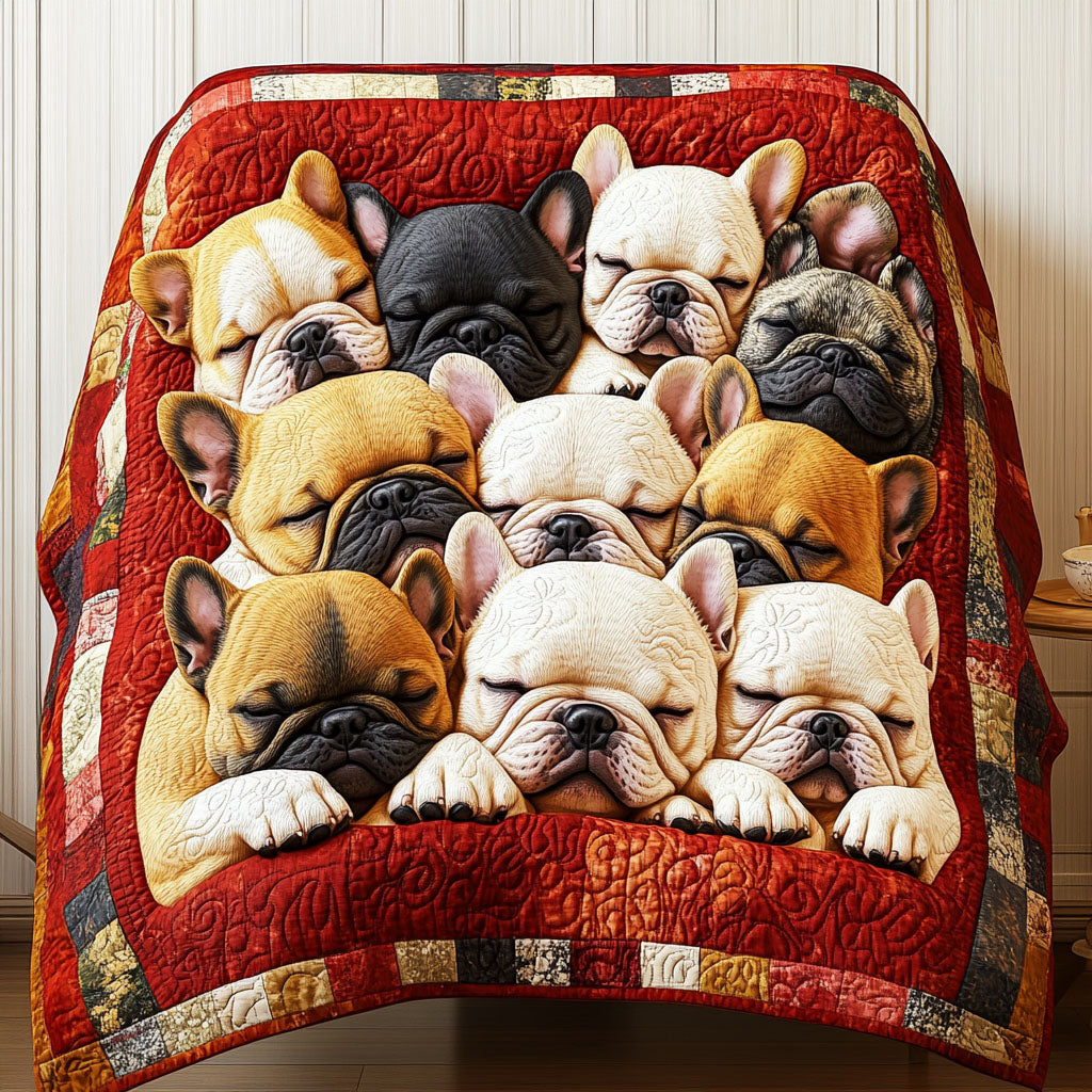 Bulldog Dream Bliss Quilted Blanket