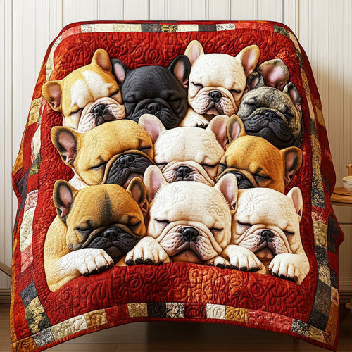 Bulldog Dream Bliss Quilted Blanket