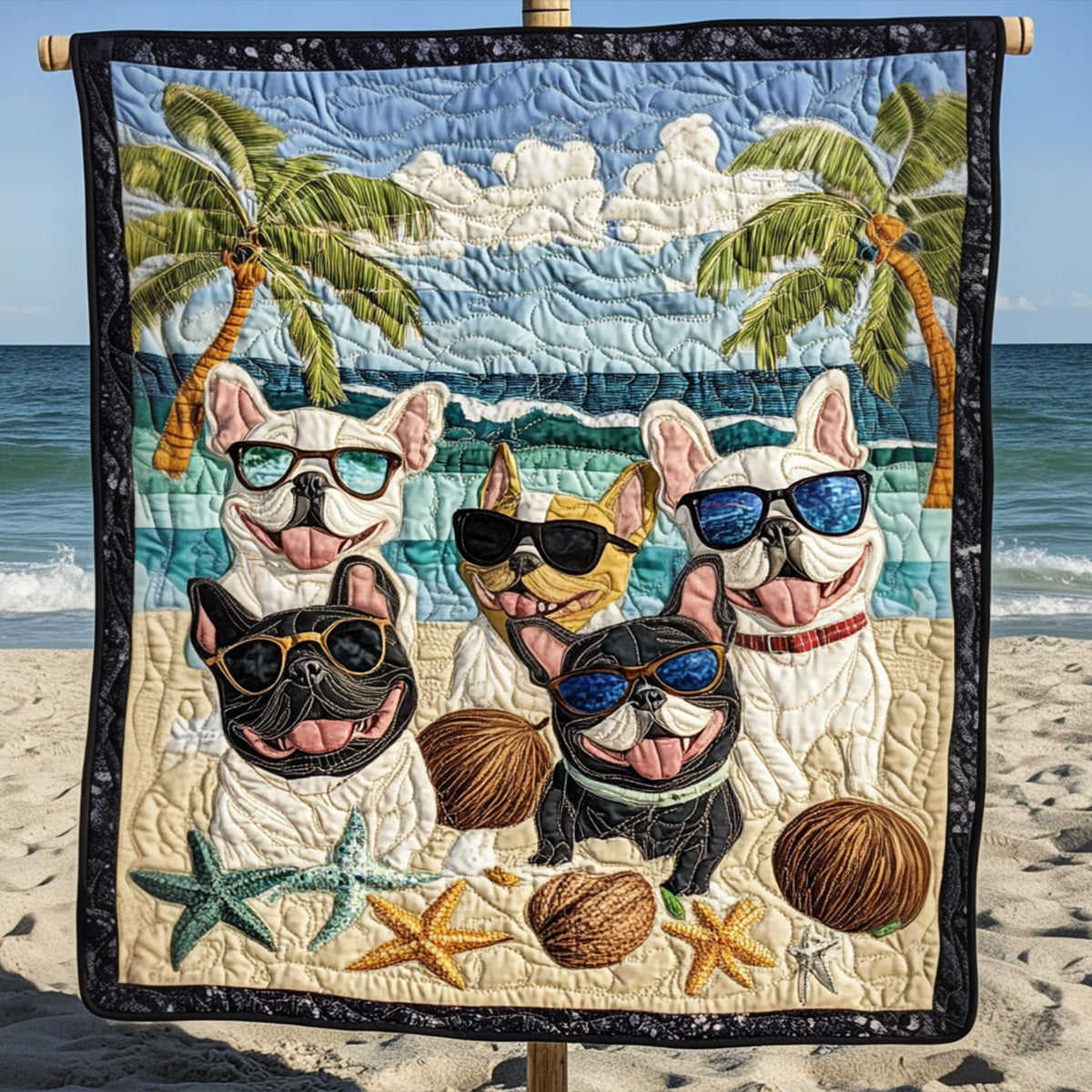 Bulldog Friends Quilted Blanket