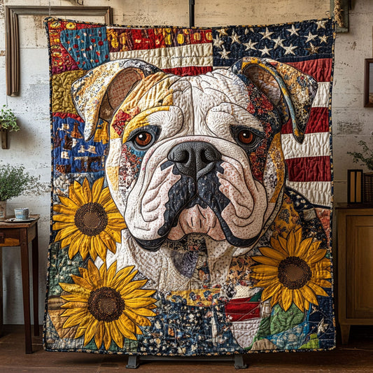 Bulldog Heart Quilted Blanket