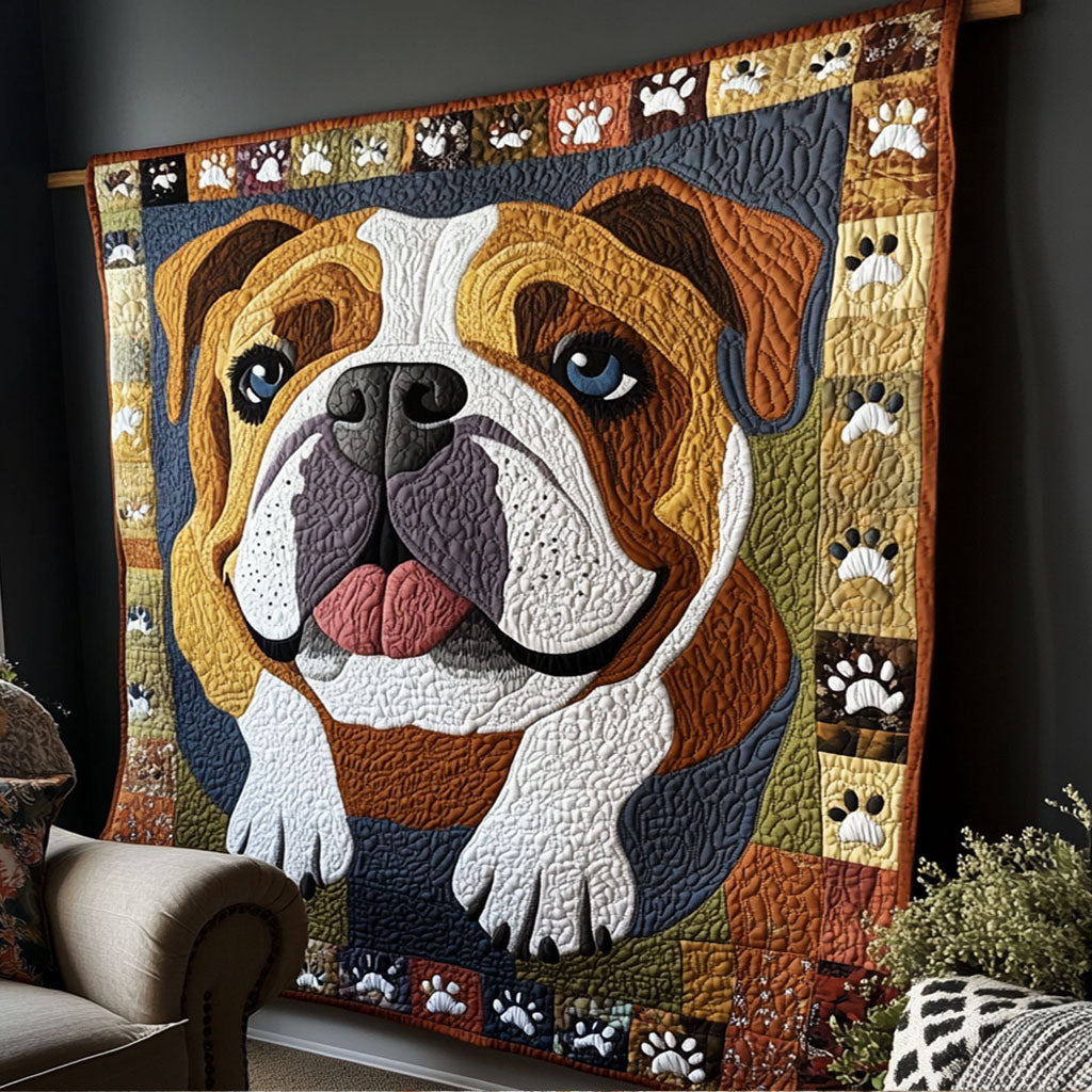 Bulldog Majesty Quilted Blanket