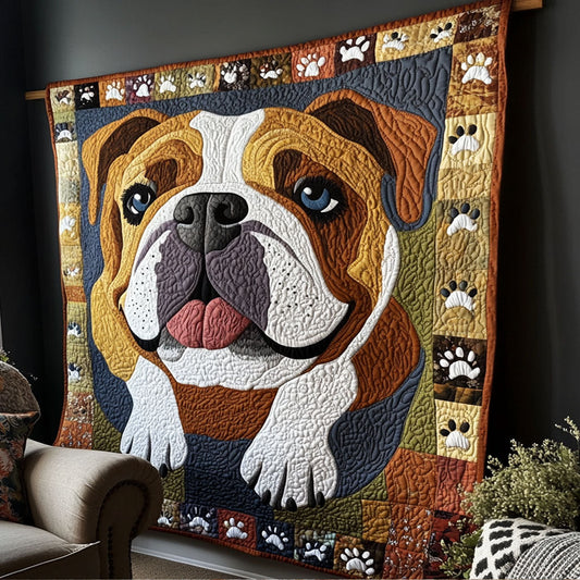 Bulldog Majesty Quilted Blanket