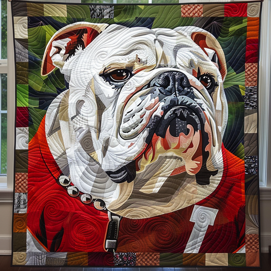 Bulldog Paws And Pride Quilted Blanket