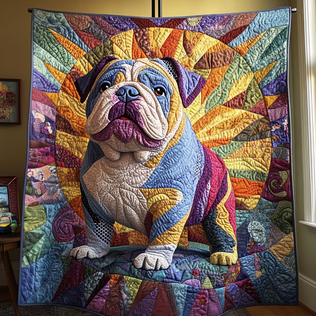 Bulldog Snuggles Quilted Blanket