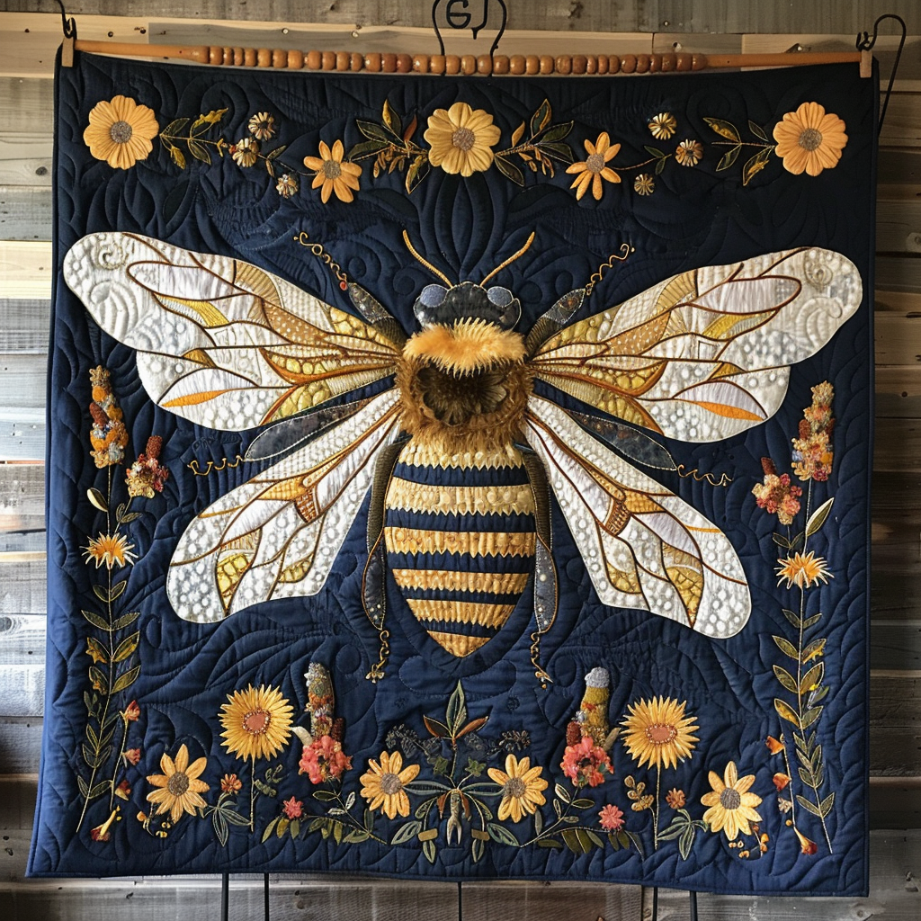 Bumble Bloom Quilted Blanket