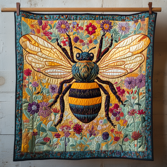 Bumble Blossom Quilted Blanket