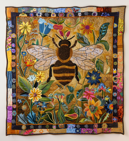 Bumblebee Garden Quilted Blanket