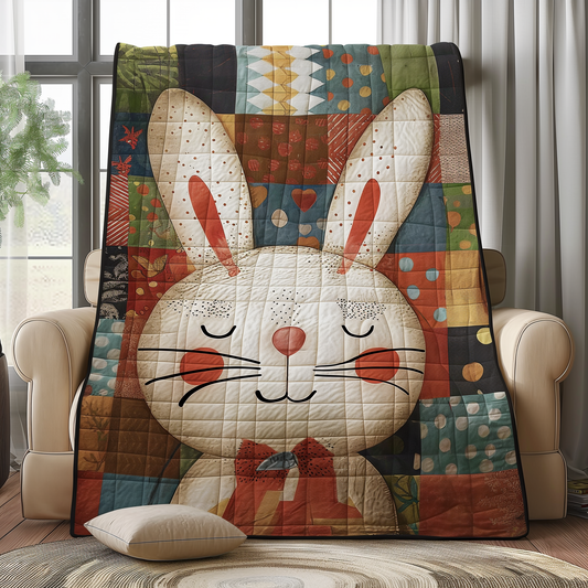 Bunny Wonderland Patchwork Quilted Blanket