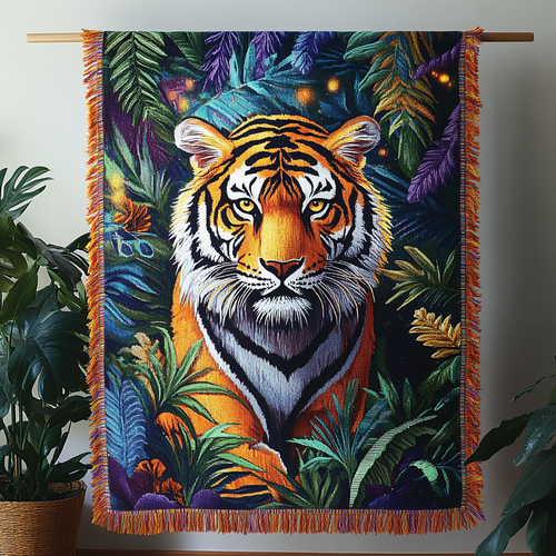 Burning Stripes Woven Throw Blanket