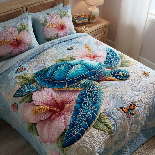 Butterfly Bloom 3-Piece Quilted Bedding Set