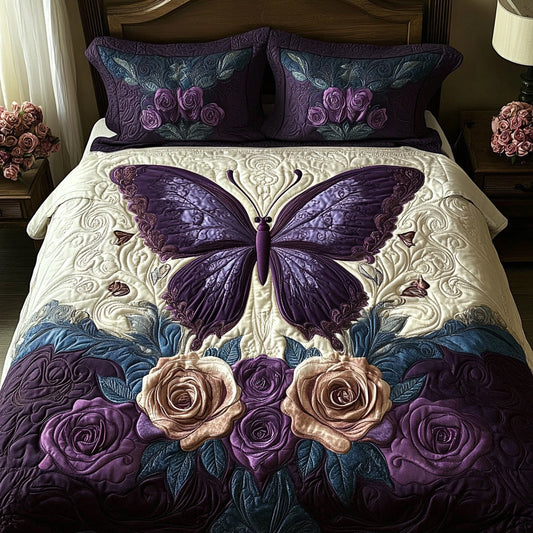 Butterfly Quilted Bedding Set