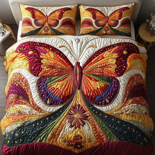 Butterfly Dreams 3-Piece Quilted Bedding Set