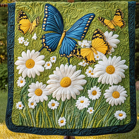 Butterfly Garden Quilted Blanket
