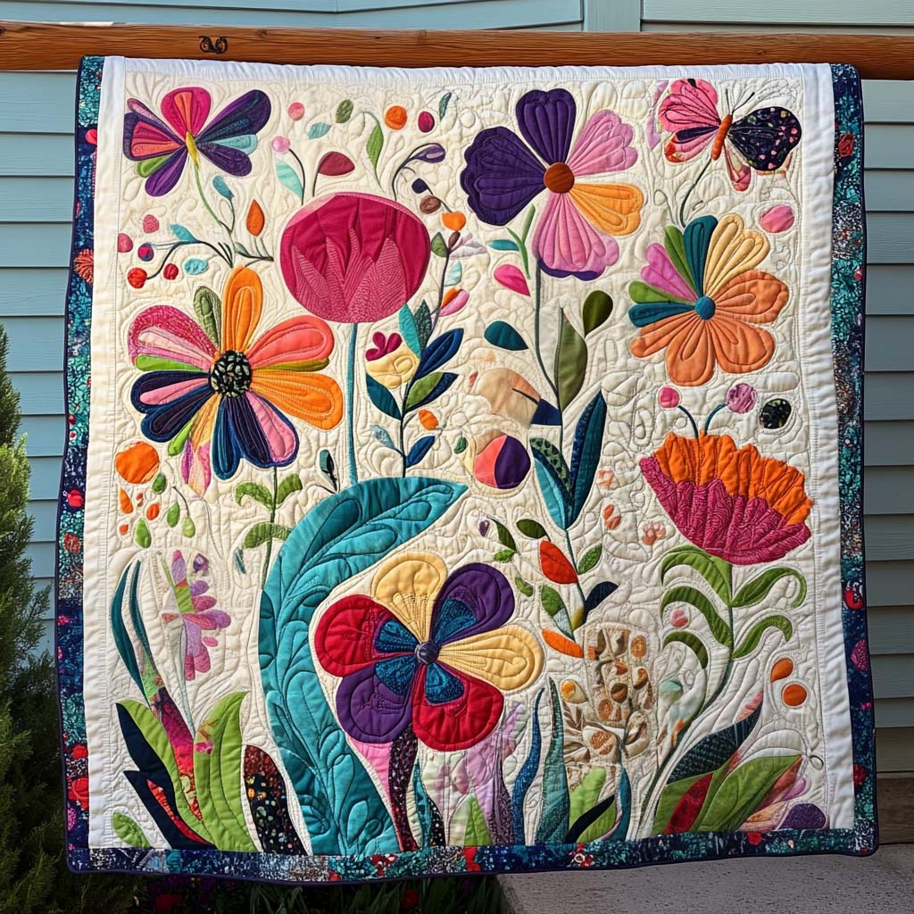 Butterfly Meadow Quilted Blanket