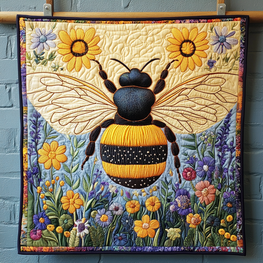 Buzzing Blooms Quilted Blanket