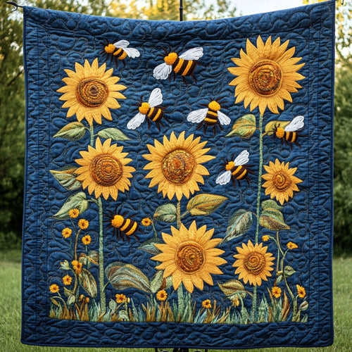 Buzzing Garden Quilted Blanket