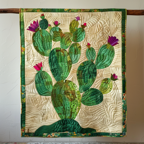Cacti Delight Quilted Blanket
