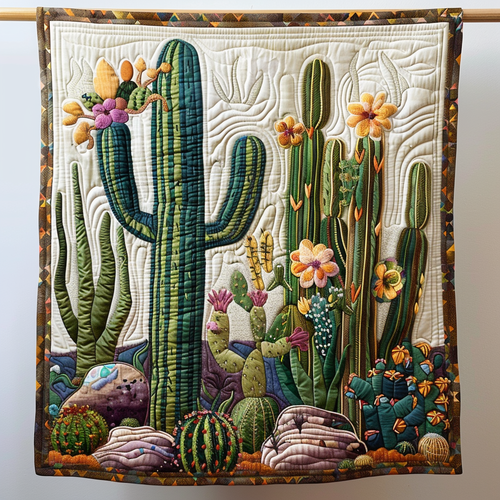 Cacti Vibes Quilted Blanket