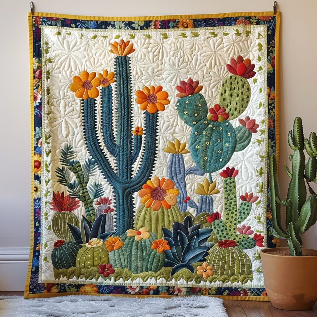 Cactus Quilted Blanket