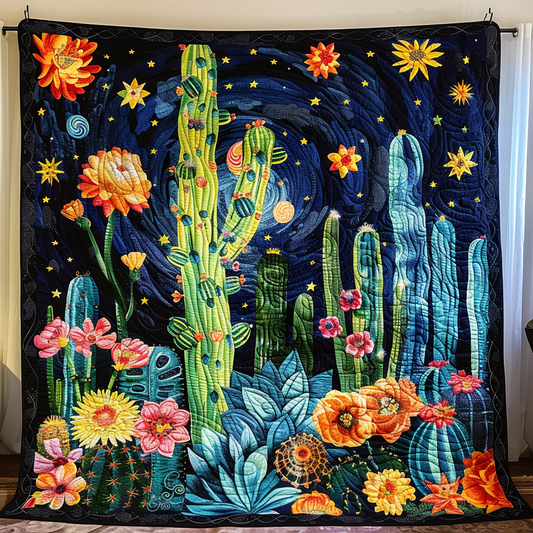 Cactus Dreamscape Quilted Blanket