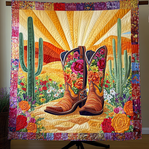 Cactus Trails Quilted Blanket