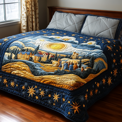 Calm And Bright Quilted Blanket