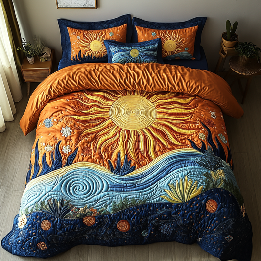 Calm Sunrise 3-Piece Quilted Bedding Set