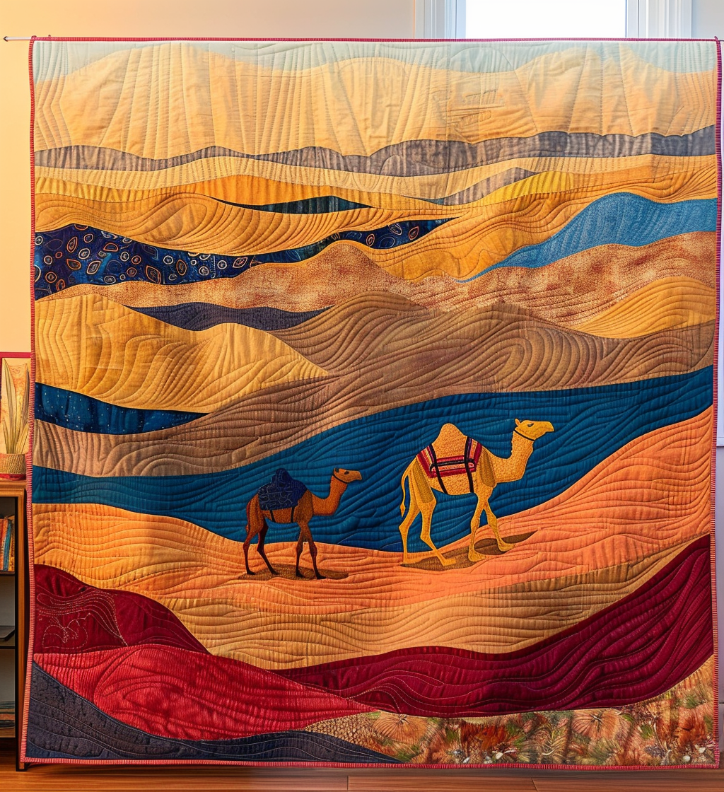Camel Journey Quilted Blanket