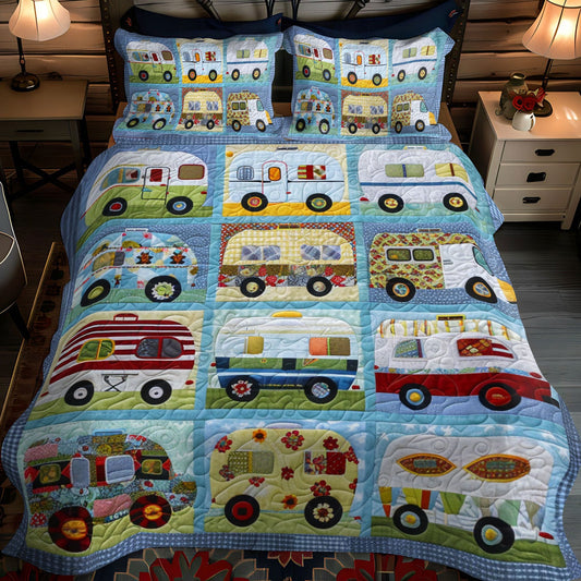 Camper Getaway 3-Piece Quilted Bedding Set