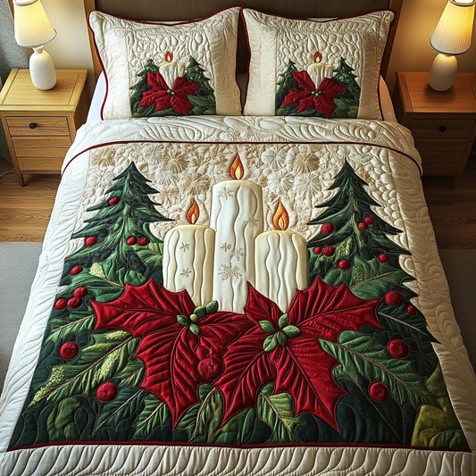 Candlelight Cheer 3-Piece Quilted Bedding Set