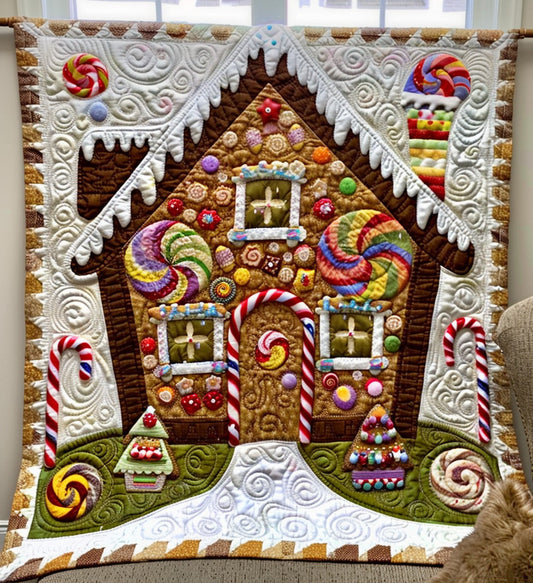 Candy Cane Lane Quilted Blanket