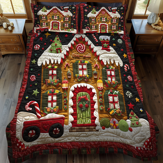 Candy Wonderland 3-Piece Quilted Bedding Set