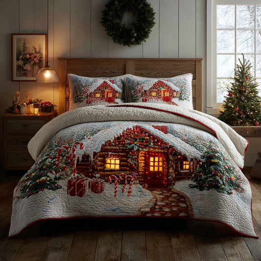 Candy Cabin 3-Piece Quilted Bedding Set