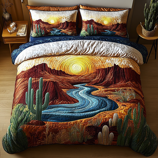 Canyon Waves 3-Piece Quilted Bedding Set