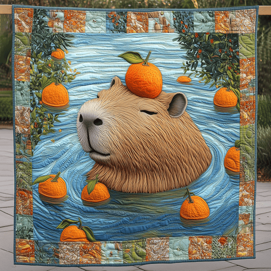 Capybara Chill Quilted Blanket