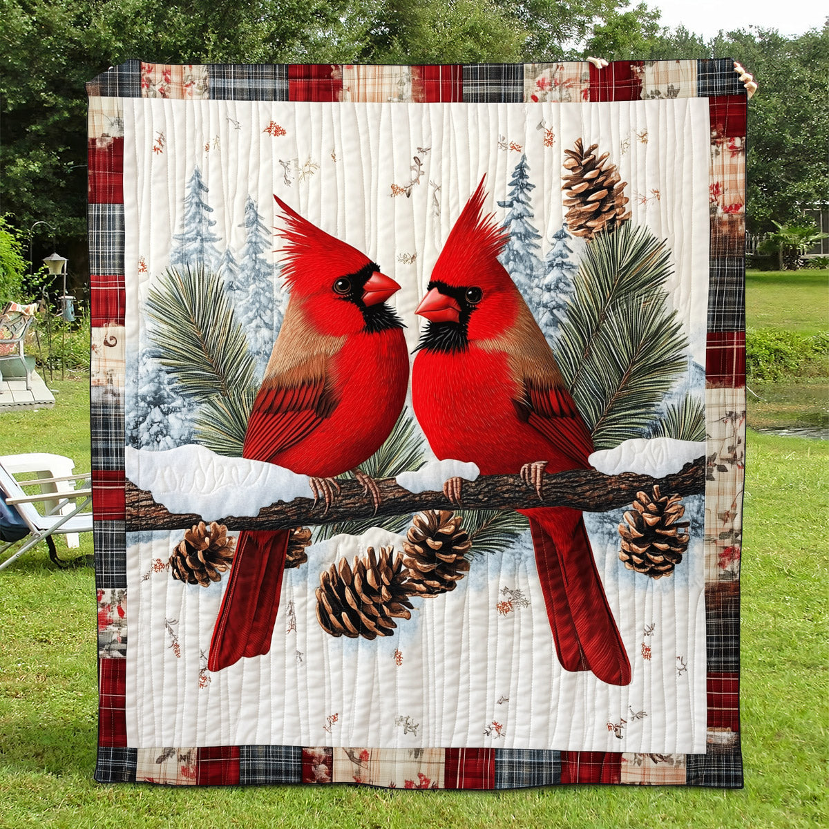 Cardinal Companions Quilted Blanket