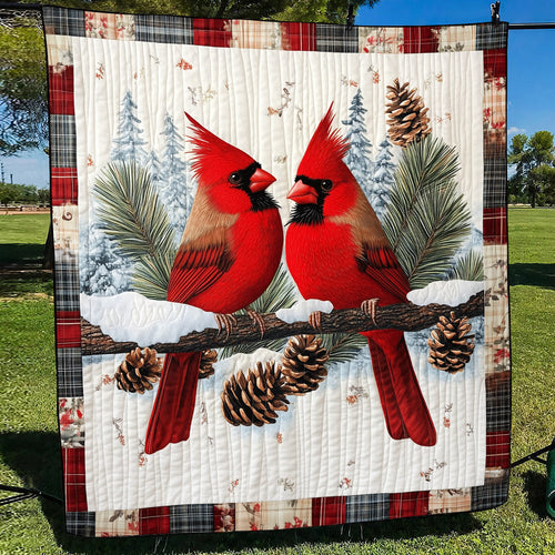 Cardinal Companions Quilted Blanket