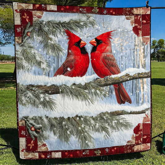 Cardinal Dreams Quilted Blanket