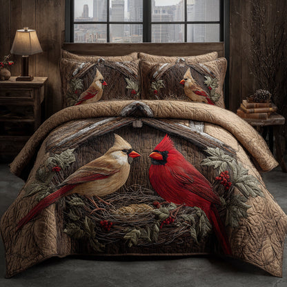 Cardinal Echo 3-Piece Quilted Bedding Set
