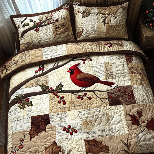 Cardinal Letters 3-Piece Quilted Bedding Set