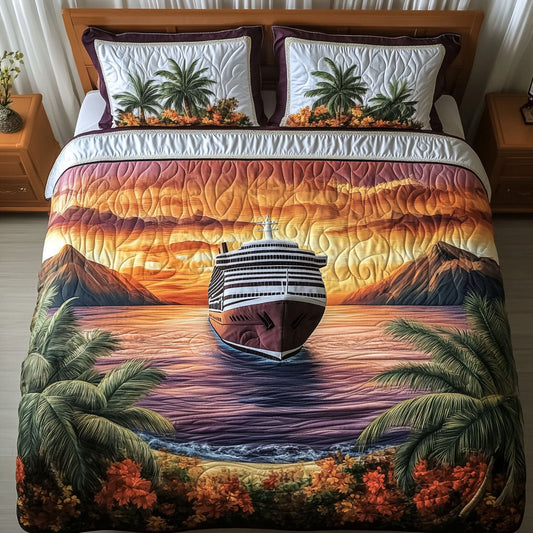 Caribbean Seeker 3-Piece Quilted Bedding Set